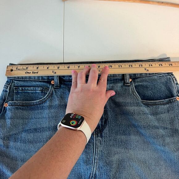 Evereve Jean Skirt with Raw Hem Size 32 - Picture 14 of 16